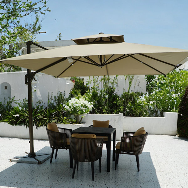 Corrigan Studio® 4 Person Square Outdoor Dining Set with Cushions